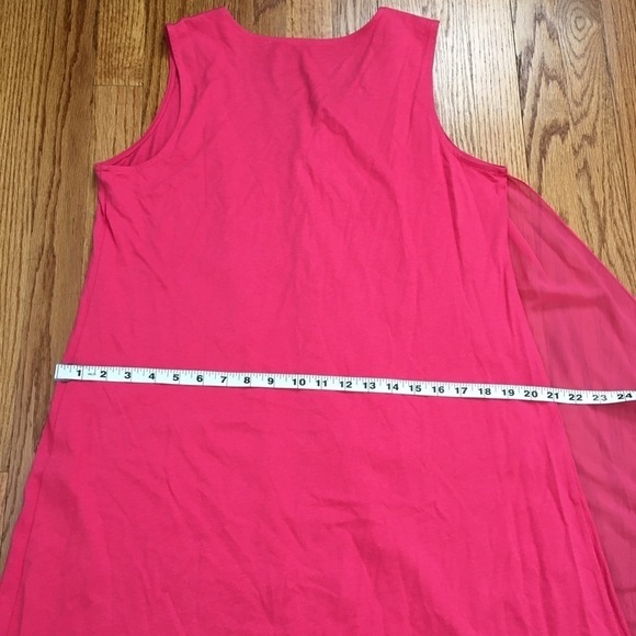 Soft Surroundings Amalfi Lipstick Pink Sleeveless V-neck Pullover Midi Dress - Picture 12 of 16